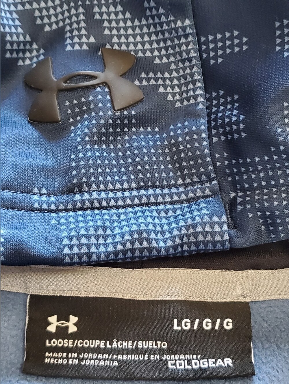 Under Armour Blue Digital Camo ColdGear Fleece Hoodie Sweatshirt Unisex - Picture 2 of 12